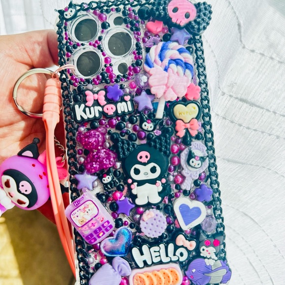 SOLD Junk case, Kuromi, handmade cell phone case, new iPhone 14 Pro Max - Picture 5 of 6